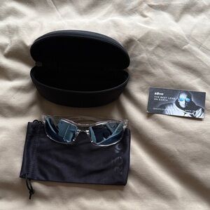 Revo Harness Crystal Frame Sunglasses with Blue Lenses